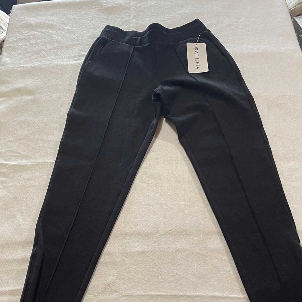 Athleta Classic Black women's Trousers size XS Venice, pintuck pants